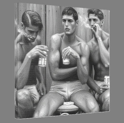Gay Male Home Canvas Artwork | Homerotic Hunky Men