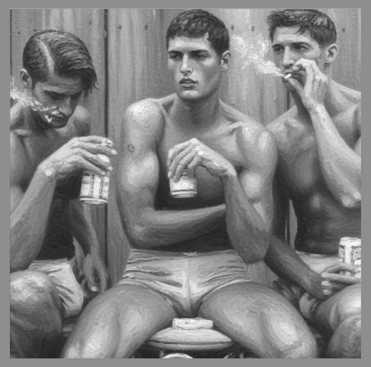 Gay Male Home Canvas Artwork | Homerotic Hunky Men